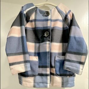 Girls plaid button coat sweater fleece